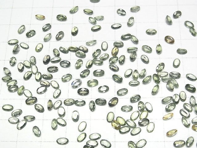Hochwertiger grüner Saphir AAA lose Stein oval facettiert 5x3mm 3 Stück