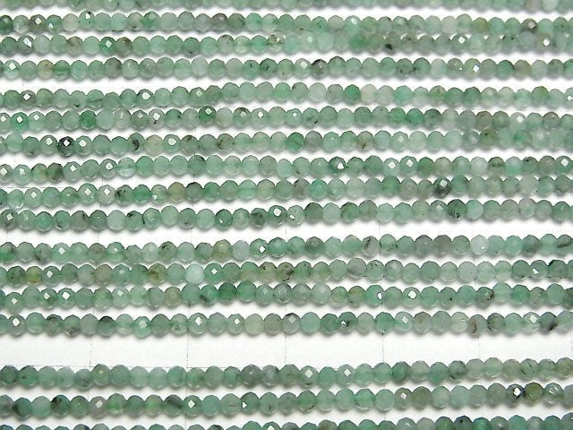 Hochwertig! Brasilianischer Smaragd AA++ facettierte runde 2mm halb oder 1strang Perlen (ca. 15 Zoll/38 cm)