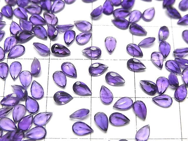 Hochwertiger Amethyst AAA- lose Stein birnenförmig facettiert 5x3mm 10 Stück