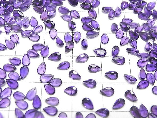 Hochwertiger Amethyst AAA- lose Stein birnenförmig facettiert 5x3mm 10 Stück
