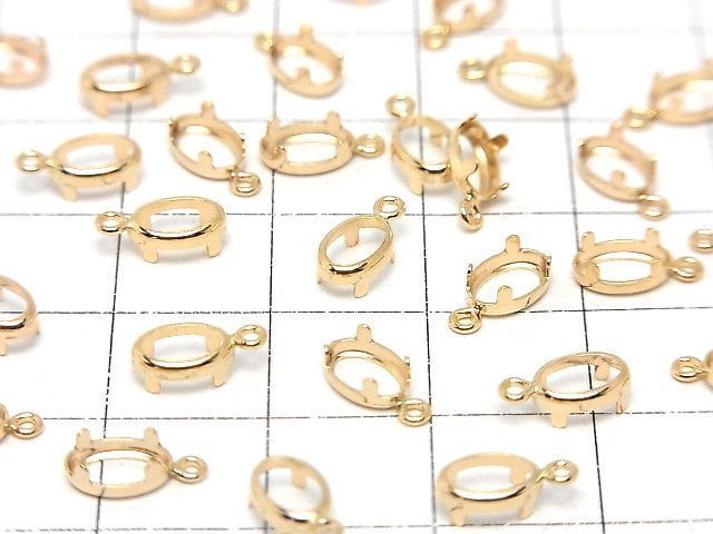 14KGF Charm-Rahmen (Bezel) oval facettiert 6x4mm 1 Stück