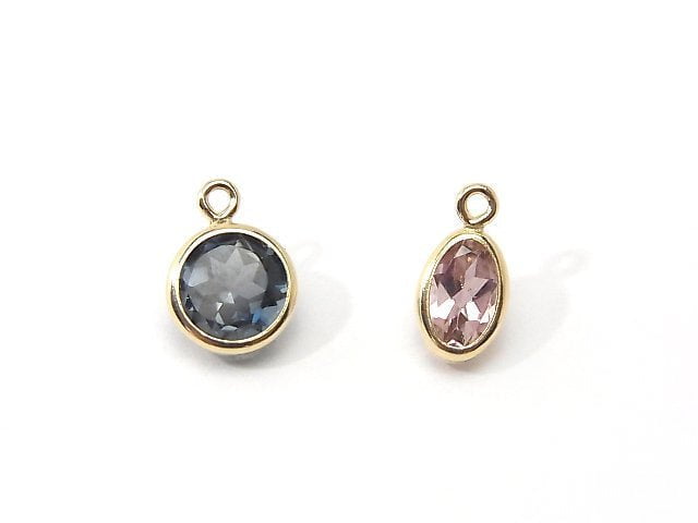 14KGF Charm-Rahmen (Bezel) oval facettiert 6x4mm 1 Stück