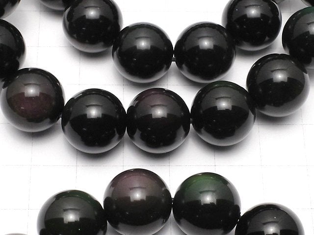 彩虹黑曜石 AAA 圓珠 14mm 手鍊