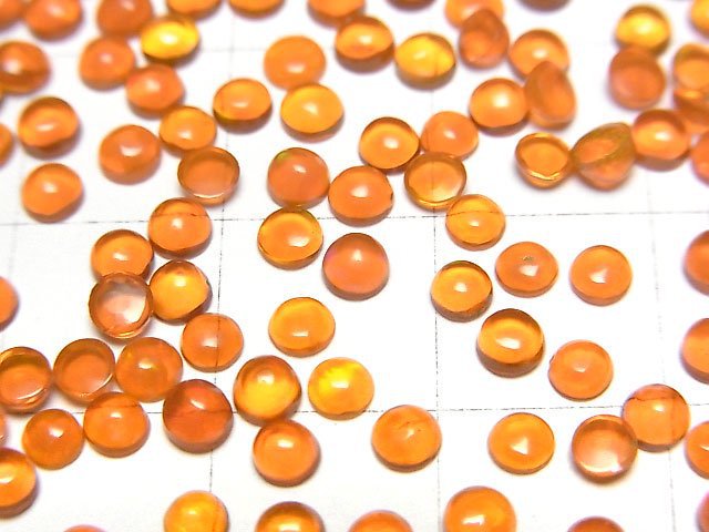 Orange color Opal Round Cabochon 3x3mm 10pcs
