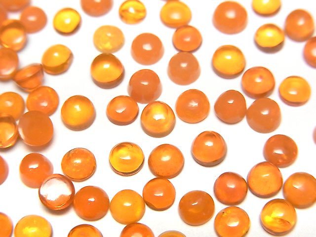 Orange color Opal Round Cabochon 4x4mm 5pcs