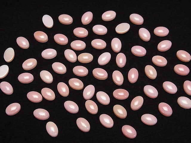Hochwertige Königin-Conch-Muschel AAA Oval Cabochon 6x4mm 3 Stück