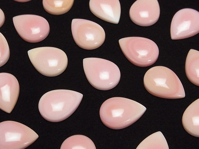Hochwertige Königin-Conch-Muschel AAA Tropfenform Cabochon 18x13mm 1 Stück