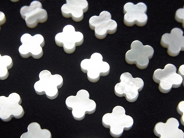 高品質白蝶貝花朵圖案 6x6x2mm 5顆
