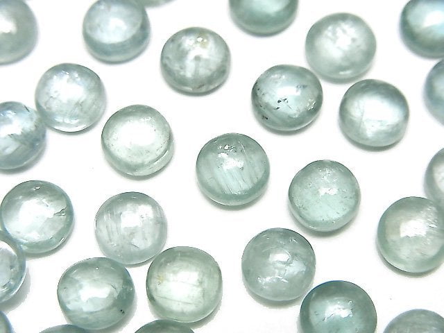 高品質水色藍晶石 AAA- 圓形素面蛋面 6x6mm 2顆