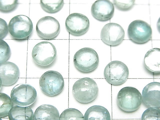 高品質水色藍晶石 AAA- 圓形素面蛋面 6x6mm 2顆
