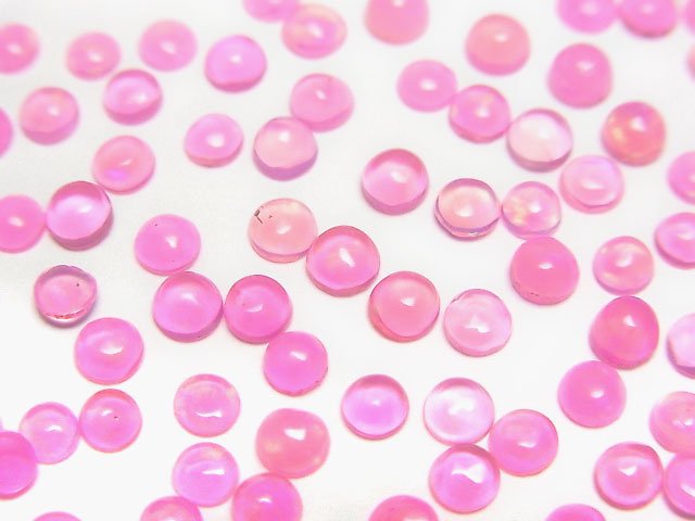 Pink color Opal Round Cabochon 3x3mm 10pcs