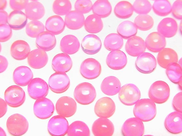 Pink color Opal Round Cabochon 4x4mm 5pcs
