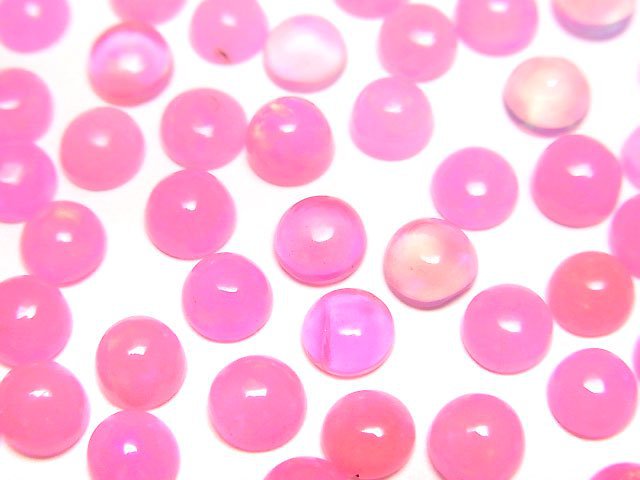 Pink color Opal Round Cabochon 5x5mm 5pcs