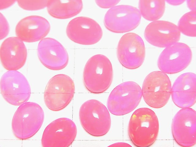 Pink color Opal Oval Cabochon 8x6mm 3pcs