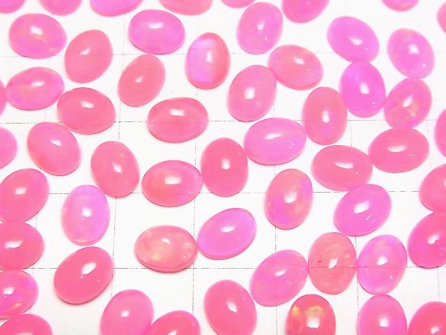 Pink color Opal Oval Cabochon 8x6mm 3pcs