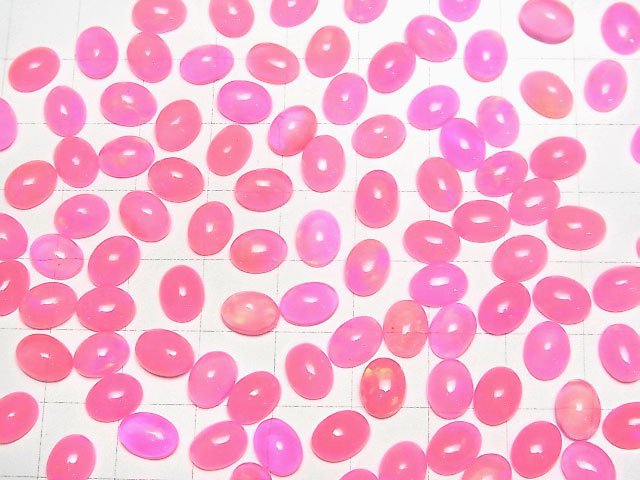Pink color Opal Oval Cabochon 8x6mm 3pcs