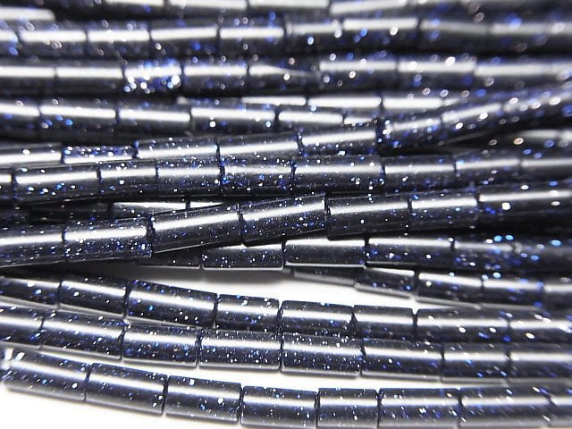 藍砂石管珠 4x2x2mm 1串 (約15英吋/37公分)