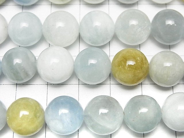 多色海藍寶 AA 圓珠 12mm 半串或 1 串珠(約 15 英寸/37 厘米)