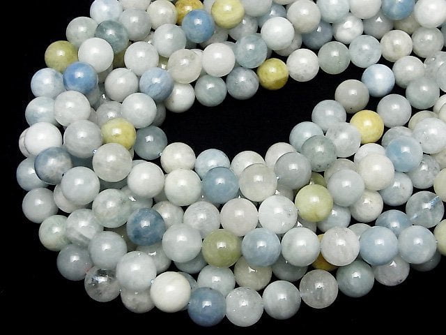 Multicolor Aquamarin AA rund 12mm halb oder 1strang Perlen (ca. 15 Zoll / 37 cm)