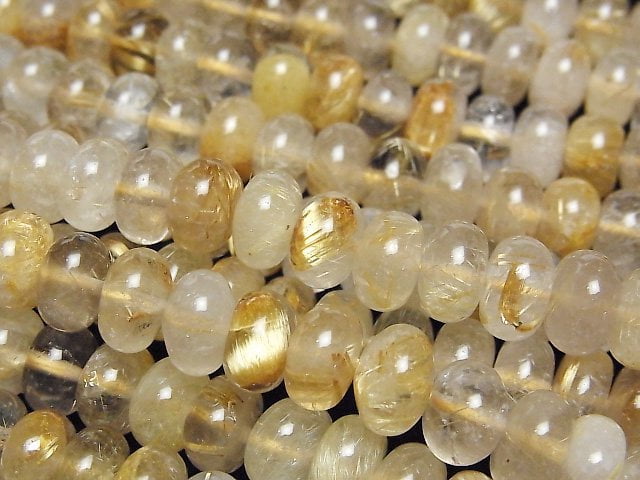 Rutilated Quartz AA++ Rondelle 1strand beads (aprx.15inch/38cm)