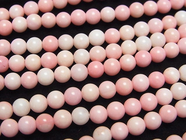 Pink color Shell AAA Round 4mm 1strand beads (aprx.15inch/37cm)