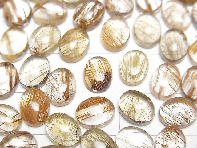 高品質銅髮晶 AAA 橢圓素面蛋面 9x7mm 3顆