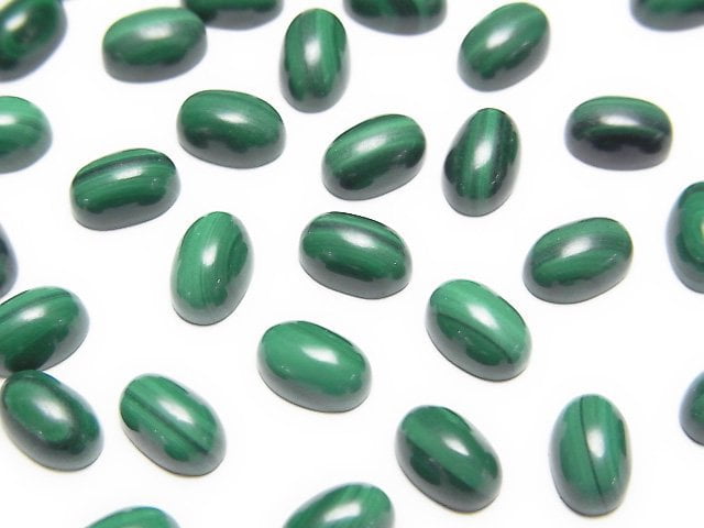 Malachite AAA Oval Cabochon 6x4mm 5pcs