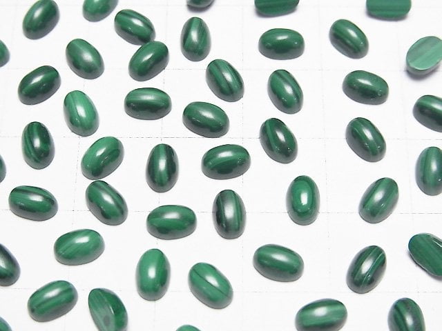 Malachite AAA Oval Cabochon 6x4mm 5pcs