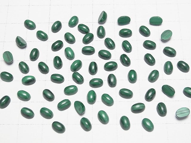 Malachite AAA Oval Cabochon 6x4mm 5pcs