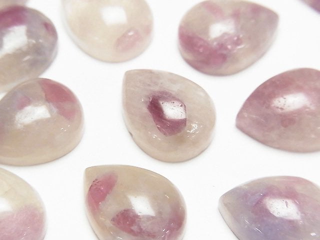 Tourmaline rose Silice AA+ Cabochon Poire 16x12mm 2pièces
