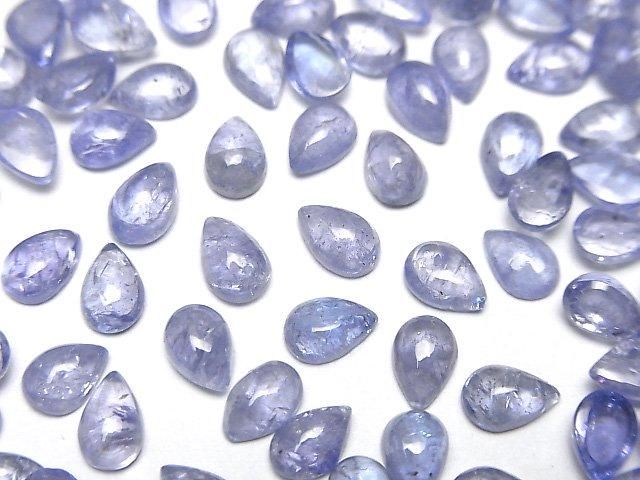 高品質坦桑石 AA++ 梨形凸圓面 6x4mm 5顆