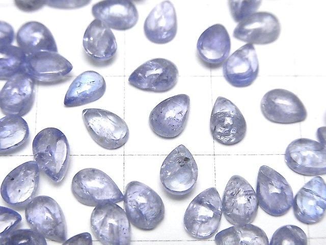 高品質坦桑石 AA++ 梨形凸圓面 6x4mm 5顆