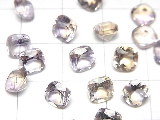 High Quality Amethyst x Citrine AAA Loose stone Square Faceted 6x6mm 2pcs