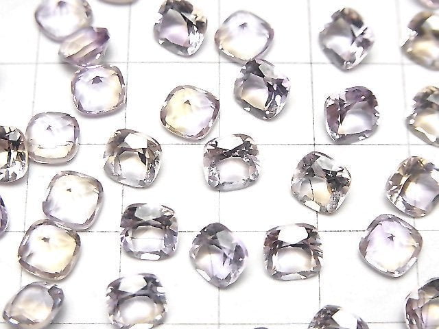 Hochwertiger Amethyst x Citrin AAA lose Steine quadratisch facettiert 6x6mm 2 Stück