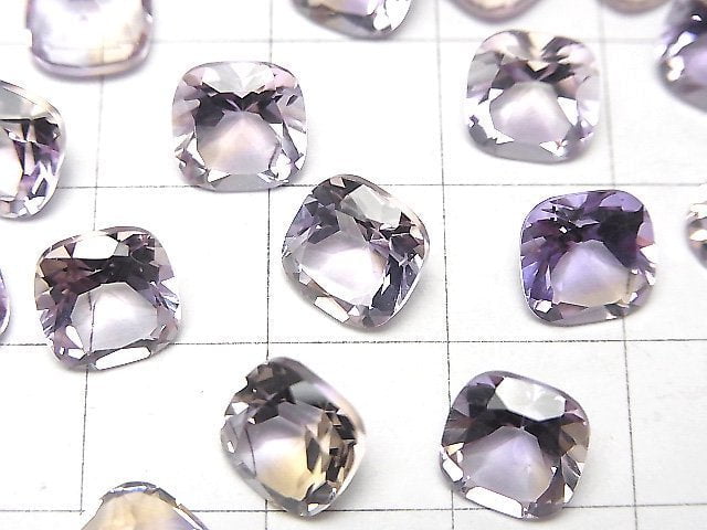 High Quality Amethyst x Citrine AAA Loose stone Square Faceted 8x8mm 2pcs