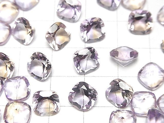Hochwertiger Amethyst x Citrin AAA lose Steine quadratisch facettiert 8x8mm 2 Stück