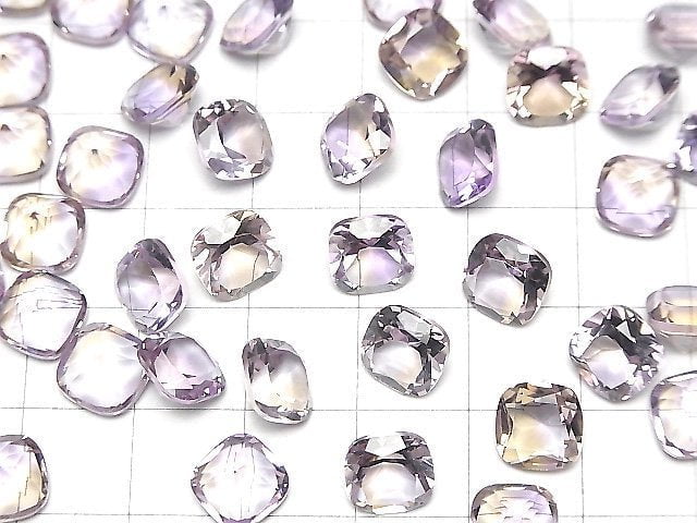 Hochwertiger Amethyst x Citrin AAA lose Steine quadratisch facettiert 8x8mm 2 Stück