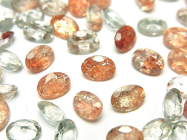 High Quality Multicolor Sunstone AAA Loose stone Oval Faceted 7x5mm 5pcs