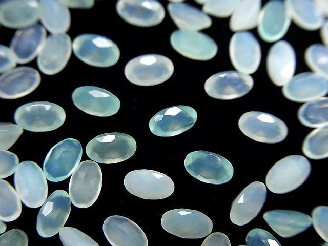 High Quality Peruvian Blue Opal AA++ Loose stone Oval Faceted 5x3mm 5pcs