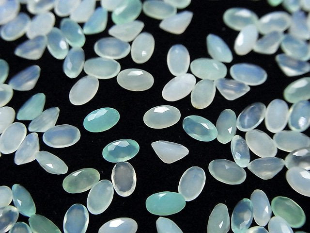 Hochwertiger peruanischer blauer Opal AA++ lose Steine oval facettiert 5x3mm 5 Stück