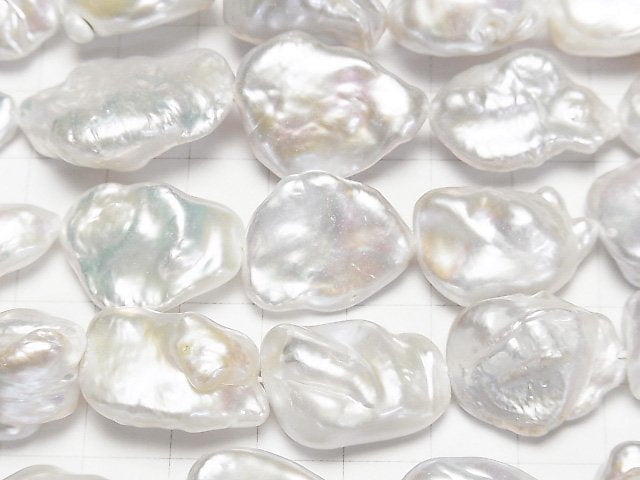 Fresh Water Pearl Keshi Pearl AA++ Baroque 17-26mm White 1strand beads (aprx.15inch/37cm)