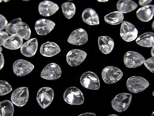 High Quality Natural White Zircon AAA Loose Stone Pear Shape Faceted 5x4mm 5pcs