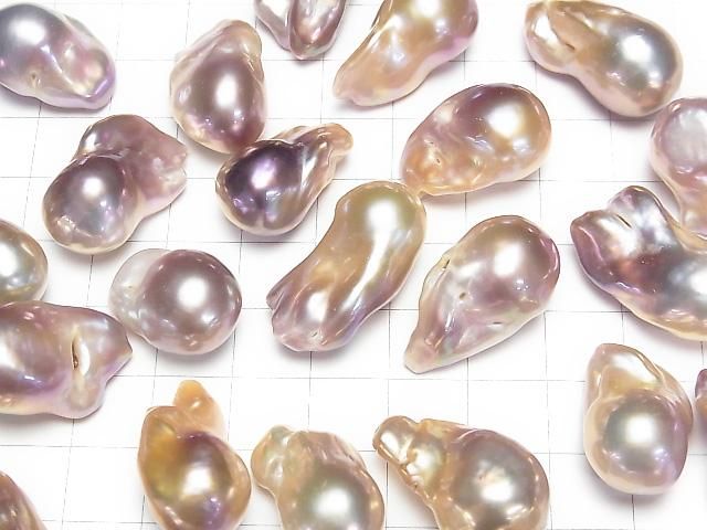 Süßwasserperle, Keshi Perle AA++ Lose Stein Barock Lavendel Pink 2 Stück