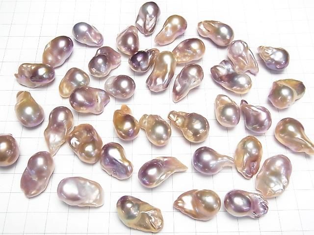 Süßwasserperle, Keshi Perle AA++ Lose Stein Barock Lavendel Pink 2 Stück