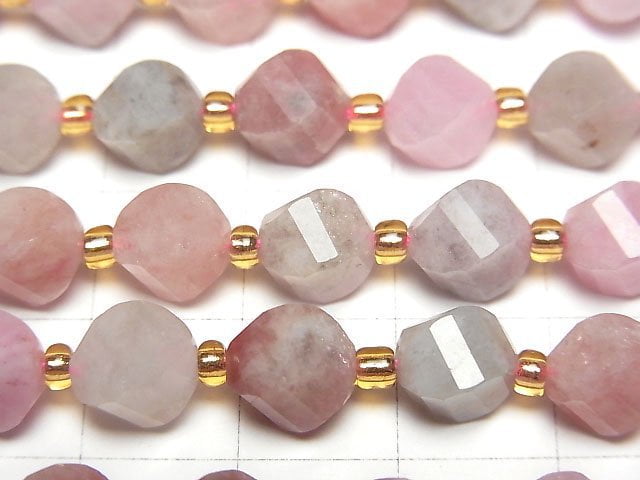 Hochwertig! Mehrfarbiger Jade Dreh x Mehrfachfacetten 8x7x7mm 1strang Perlen (ca. 13 Zoll/33 cm)