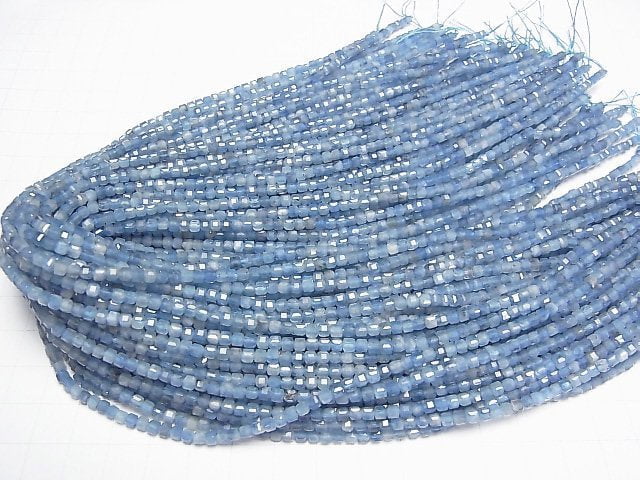 High Quality! Deep Blue Aquamarine AA+ Cube Shape 3x3x3mm 1strand beads (aprx.15inch/38cm)