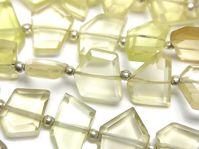 Lemon Quartz AA++ Rough Slice Faceted 1strand beads (aprx.7inch/18cm)
