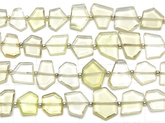Lemon Quartz AA++ Rough Slice Faceted 1strand beads (aprx.7inch/18cm)