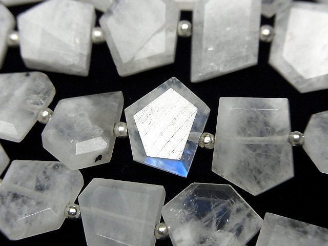 Rainbow Moonstone AA+ Rough Slice Faceted 1strand beads (aprx.7inch/17cm)