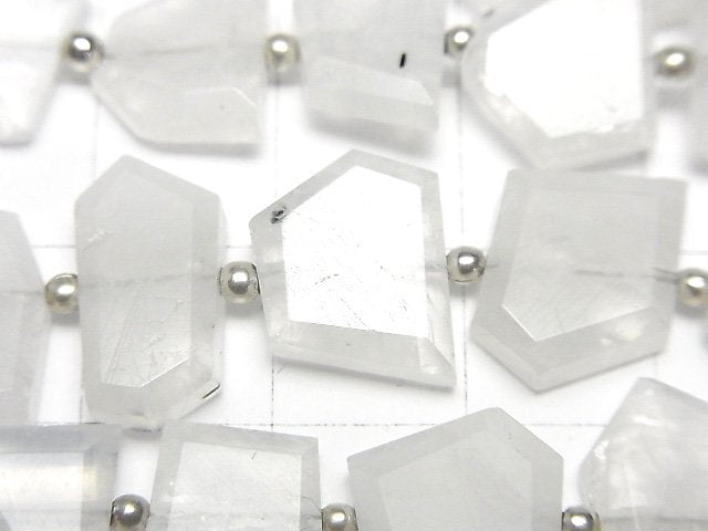 Rainbow Moonstone AA+ Rough Slice Faceted 1strand beads (aprx.7inch/17cm)
